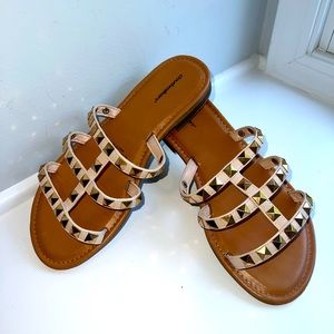 WIDE FIT Selma Bling Slide - nude